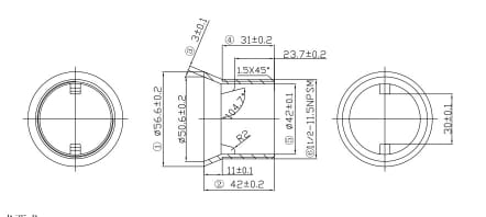 Junta de estronquer en bronce para inodoro Fluxómetro 1&quot; x  1 1/2&quot;