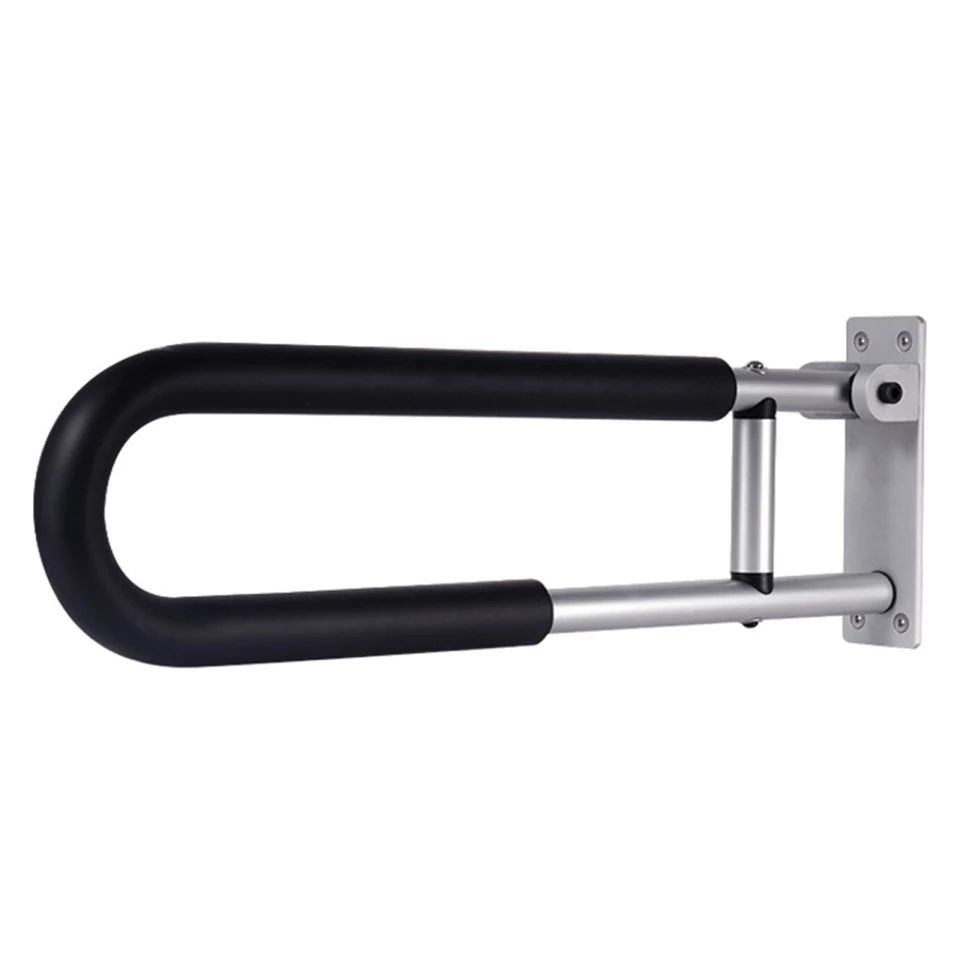 Barra abatible en acero inoxidable para discapacitados cubierta con goma protectora 24&quot;
