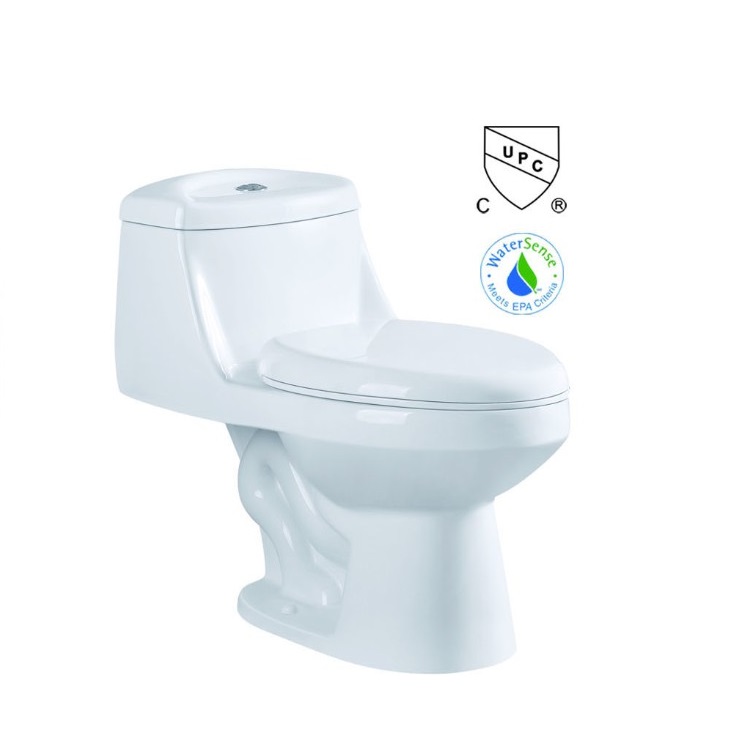 Inodoro elongado de una pieza con descarga siphone jet 1.28gpf/4.8lpf