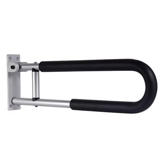 Barra abatible en acero inoxidable para discapacitados cubierta con goma protectora 24&quot;