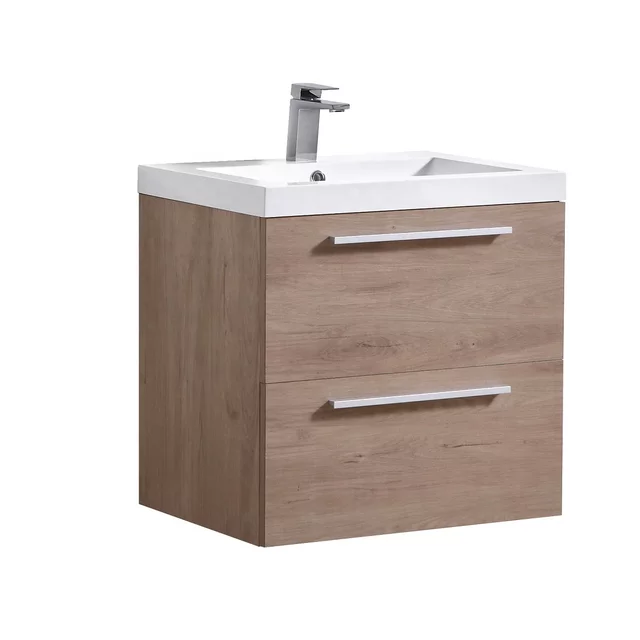 Mueble pequeño en MDF con lavamanos y espejo