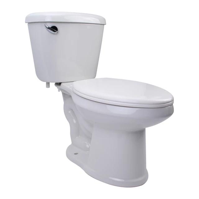 Inodoro elongado de dos piezas C/asiento caída lenta y 17&quot; de altura