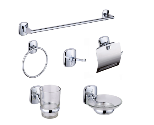 Kit de accesorios de 6 piezas para baños de aleación de zinc