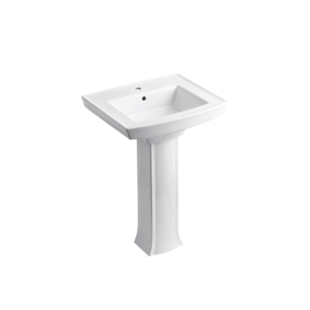 Lavabo de pedestal Archer, con perforación para grifería monomando