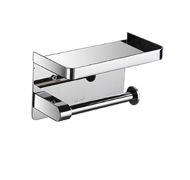 Dispensador de papel de baño sencillo con base en acero inoxidable