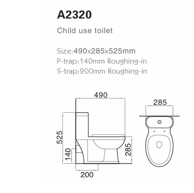 Inodoro baby devoro one piece para niños semi-elongado con descarga 1.28gpf/4.8lpf incluye asiento marca Farms