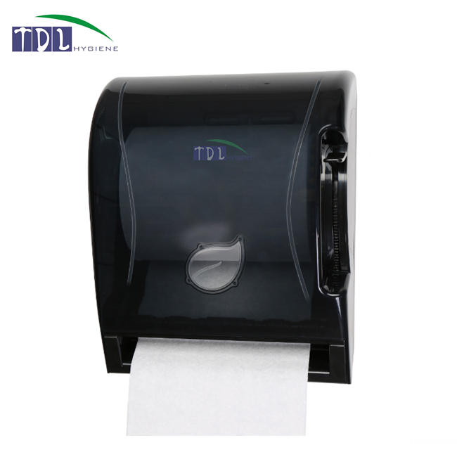 Dispensador plastico de papel toalla color blanco y negro