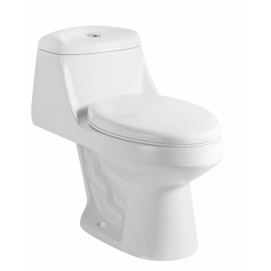 Inodoro elongado de una pieza dual flush C/asiento caida lenta y descarga 1.28gpf/4.8lpf marca OrtonBath