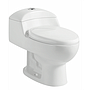 Inodoro elongado de una pieza con asiento caida lenta, y descarga 1.28gpf/4.8lpf marca OrtonBath